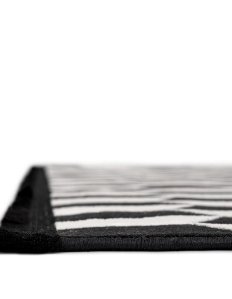 Black and White 10' x 10' Milano Square Area Rug 100% Polyester with Cotton Backing Modern Contemporary Carpet for Home Decor Interior Design for Sale at Rug Engine