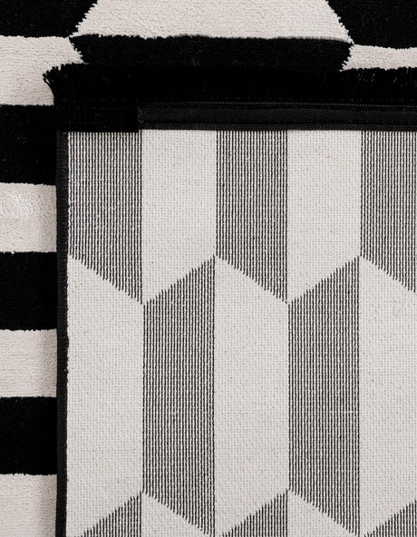 Black and White 7' 10 x 7' 10 Milano Square Area Rug 100% Polyester with Cotton Backing Modern Contemporary Carpet for Home Decor Interior Design for Sale at Rug Engine