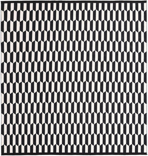 Black and White 7' 10 x 7' 10 Milano Square Area Rug 100% Polyester with Cotton Backing Modern Contemporary Carpet for Home Decor Interior Design for Sale at Rug Engine