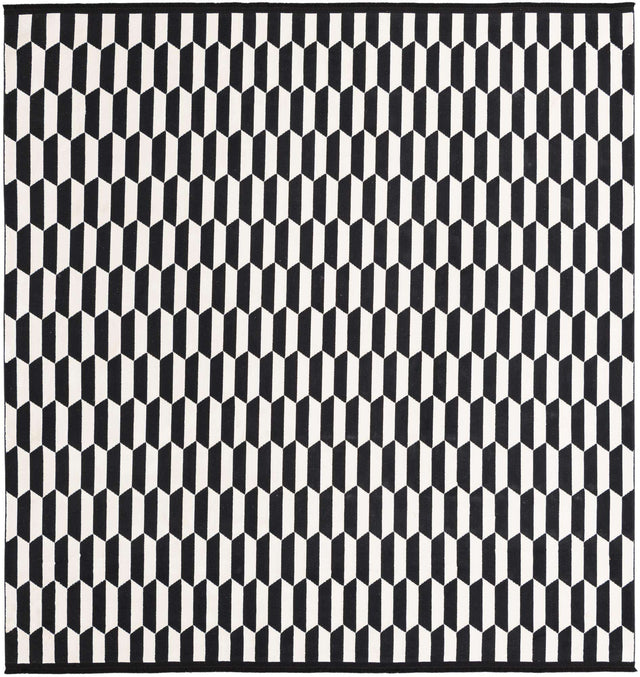 Black and White 7' 10 x 7' 10 Milano Square Area Rug 100% Polyester with Cotton Backing Modern Contemporary Carpet for Home Decor Interior Design for Sale at Rug Engine