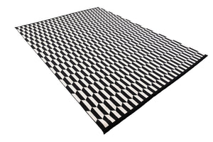 Black and White 7' 10 x 10' Milano Rectangle Area Rug 100% Polyester with Cotton Backing Modern Contemporary Carpet for Home Decor Interior Design for Sale at Rug Engine