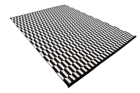 Black and White 7' 10 x 10' Milano Rectangle Area Rug 100% Polyester with Cotton Backing Modern Contemporary Carpet for Home Decor Interior Design for Sale at Rug Engine