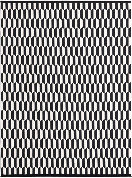 Black and White 7' 10 x 10' Milano Rectangle Area Rug 100% Polyester with Cotton Backing Modern Contemporary Carpet for Home Decor Interior Design for Sale at Rug Engine