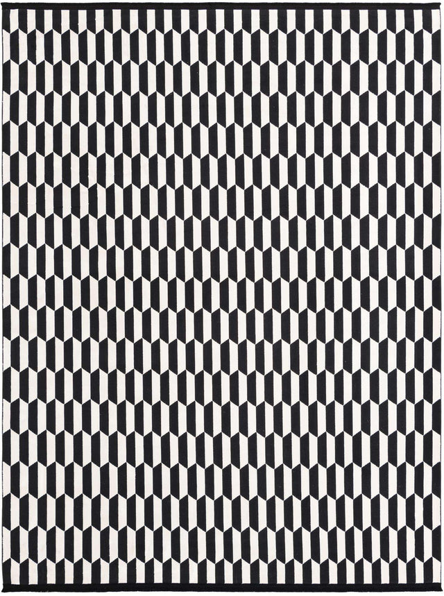 Black and White 7' 10 x 10' Milano Rectangle Area Rug 100% Polyester with Cotton Backing Modern Contemporary Carpet for Home Decor Interior Design for Sale at Rug Engine