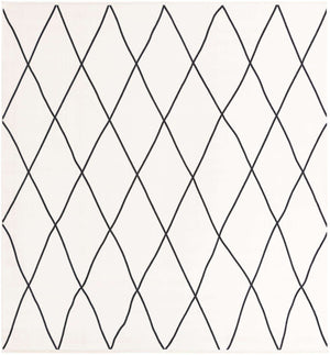 Black and White 10' x 10' Milano Square Area Rug 100% Polyester with Cotton Backing Modern Contemporary Carpet for Home Decor Interior Design for Sale at Rug Engine