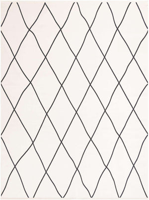 Black and White 9' x 12' Milano Rectangle Area Rug 100% Polyester with Cotton Backing Modern Contemporary Carpet for Home Decor Interior Design for Sale at Rug Engine