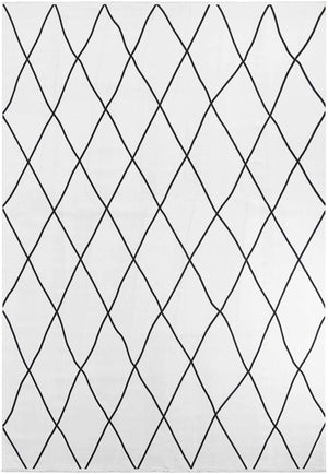 Black and White 10' x 14' 1 Milano Rectangle Area Rug 100% Polyester with Cotton Backing Modern Contemporary Carpet for Home Decor Interior Design for Sale at Rug Engine