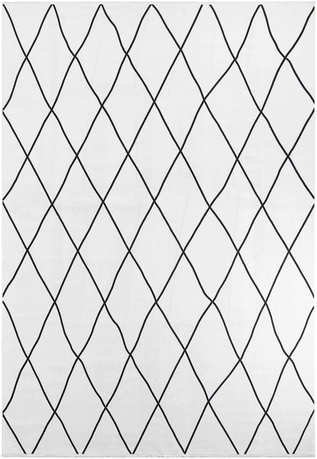 Black and White 10' x 14' 1 Milano Rectangle Area Rug 100% Polyester with Cotton Backing Modern Contemporary Carpet for Home Decor Interior Design for Sale at Rug Engine