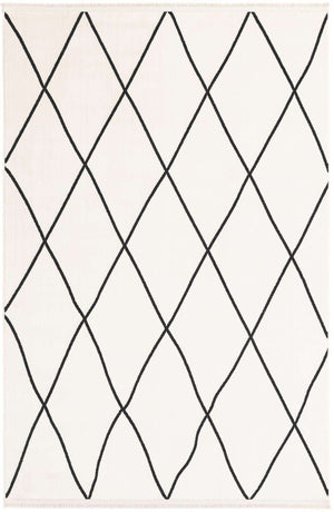 Black and White 4' 1 x 6' 1 Milano Rectangle Area Rug 100% Polyester with Cotton Backing Modern Contemporary Carpet for Home Decor Interior Design for Sale at Rug Engine