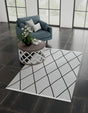 Black and White 10' x 14' 1 Milano Rectangle Area Rug 100% Polyester with Cotton Backing Modern Contemporary Carpet for Home Decor Interior Design for Sale at Rug Engine