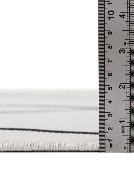 Black and White 9' x 12' Milano Rectangle Area Rug 100% Polyester with Cotton Backing Modern Contemporary Carpet for Home Decor Interior Design for Sale at Rug Engine