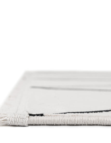 Black and White 6' 1 x 9' Milano Rectangle Area Rug 100% Polyester with Cotton Backing Modern Contemporary Carpet for Home Decor Interior Design for Sale at Rug Engine
