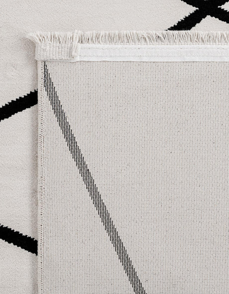 Black and White 2' x 8' Milano Runner Area Rug 100% Polyester with Cotton Backing Modern Contemporary Carpet for Home Decor Interior Design for Sale at Rug Engine