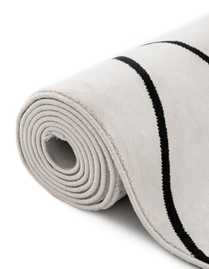 Black and White 2' x 6' 1 Milano Runner Area Rug 100% Polyester with Cotton Backing Modern Contemporary Carpet for Home Decor Interior Design for Sale at Rug Engine