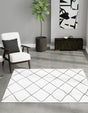 Black and White 7' 10 x 7' 10 Milano Square Area Rug 100% Polyester with Cotton Backing Modern Contemporary Carpet for Home Decor Interior Design for Sale at Rug Engine