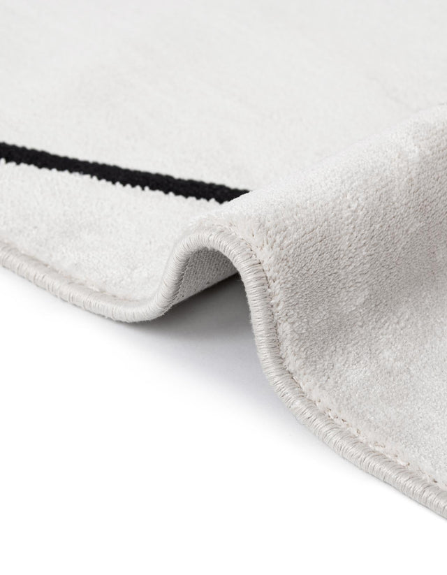 Black and White 7' 10 x 7' 10 Milano Square Area Rug 100% Polyester with Cotton Backing Modern Contemporary Carpet for Home Decor Interior Design for Sale at Rug Engine