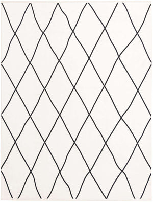 Black and White 7' 10 x 10' Milano Rectangle Area Rug 100% Polyester with Cotton Backing Modern Contemporary Carpet for Home Decor Interior Design for Sale at Rug Engine
