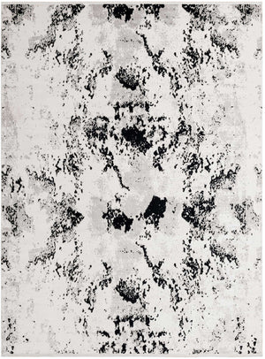 Black and White 9' x 12' Milano Rectangle Area Rug 100% Polyester with Cotton Backing Modern Contemporary Carpet for Home Decor Interior Design for Sale at Rug Engine