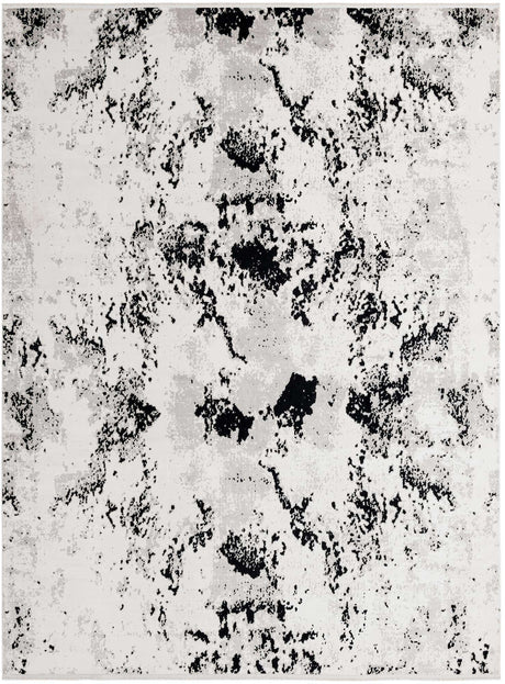 Black and White 9' x 12' Milano Rectangle Area Rug 100% Polyester with Cotton Backing Modern Contemporary Carpet for Home Decor Interior Design for Sale at Rug Engine