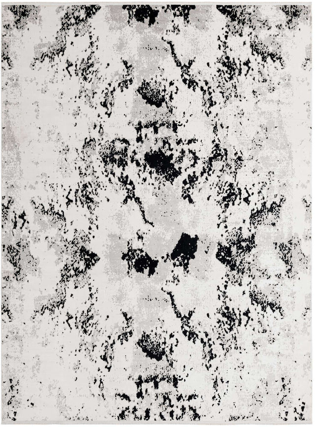 Black and White 9' x 12' Milano Rectangle Area Rug 100% Polyester with Cotton Backing Modern Contemporary Carpet for Home Decor Interior Design for Sale at Rug Engine