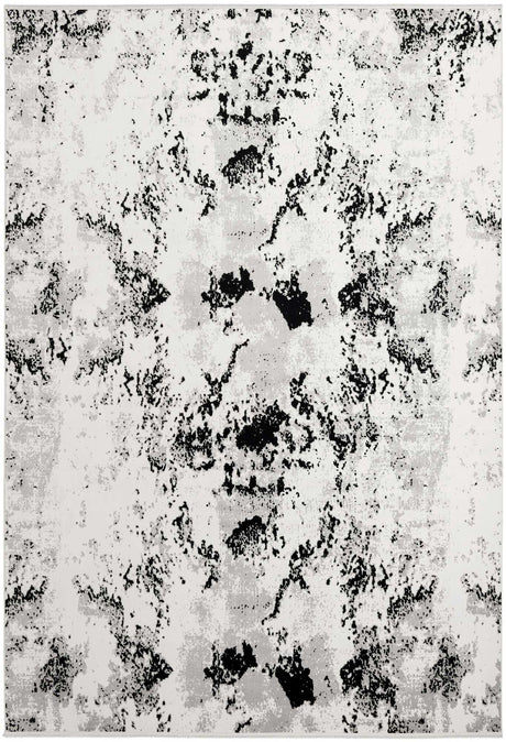 Black and White 10' x 14' 1 Milano Rectangle Area Rug 100% Polyester with Cotton Backing Modern Contemporary Carpet for Home Decor Interior Design for Sale at Rug Engine