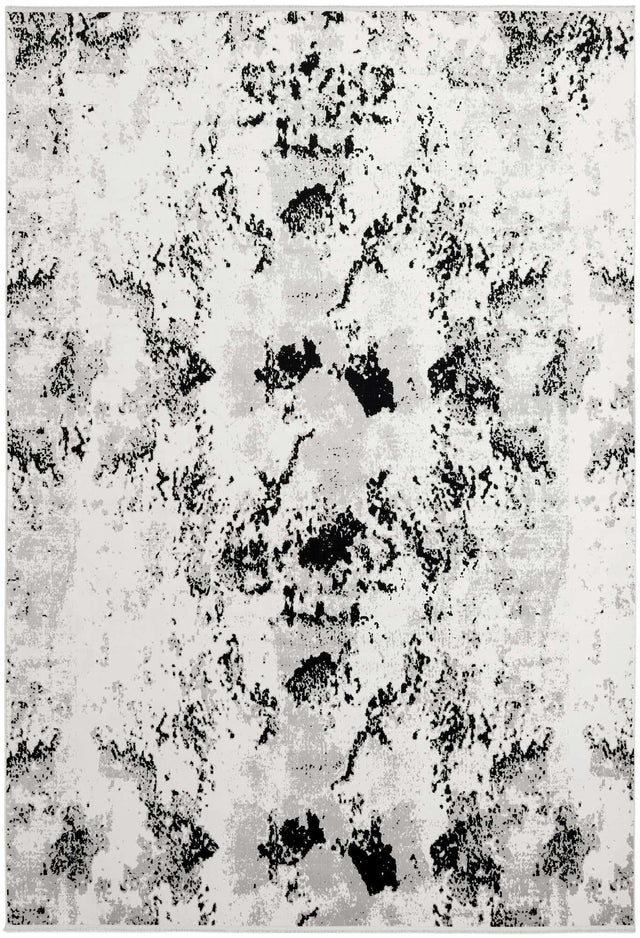 Black and White 10' x 14' 1 Milano Rectangle Area Rug 100% Polyester with Cotton Backing Modern Contemporary Carpet for Home Decor Interior Design for Sale at Rug Engine