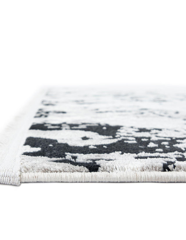 Black and White 9' x 12' Milano Rectangle Area Rug 100% Polyester with Cotton Backing Modern Contemporary Carpet for Home Decor Interior Design for Sale at Rug Engine