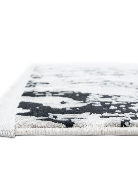 Black and White 10' x 14' 1 Milano Rectangle Area Rug 100% Polyester with Cotton Backing Modern Contemporary Carpet for Home Decor Interior Design for Sale at Rug Engine