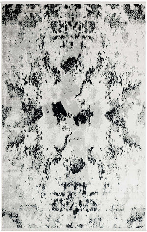 Black and White 5' 3 x 8' Milano Rectangle Area Rug 100% Polyester with Cotton Backing Modern Contemporary Carpet for Home Decor Interior Design for Sale at Rug Engine