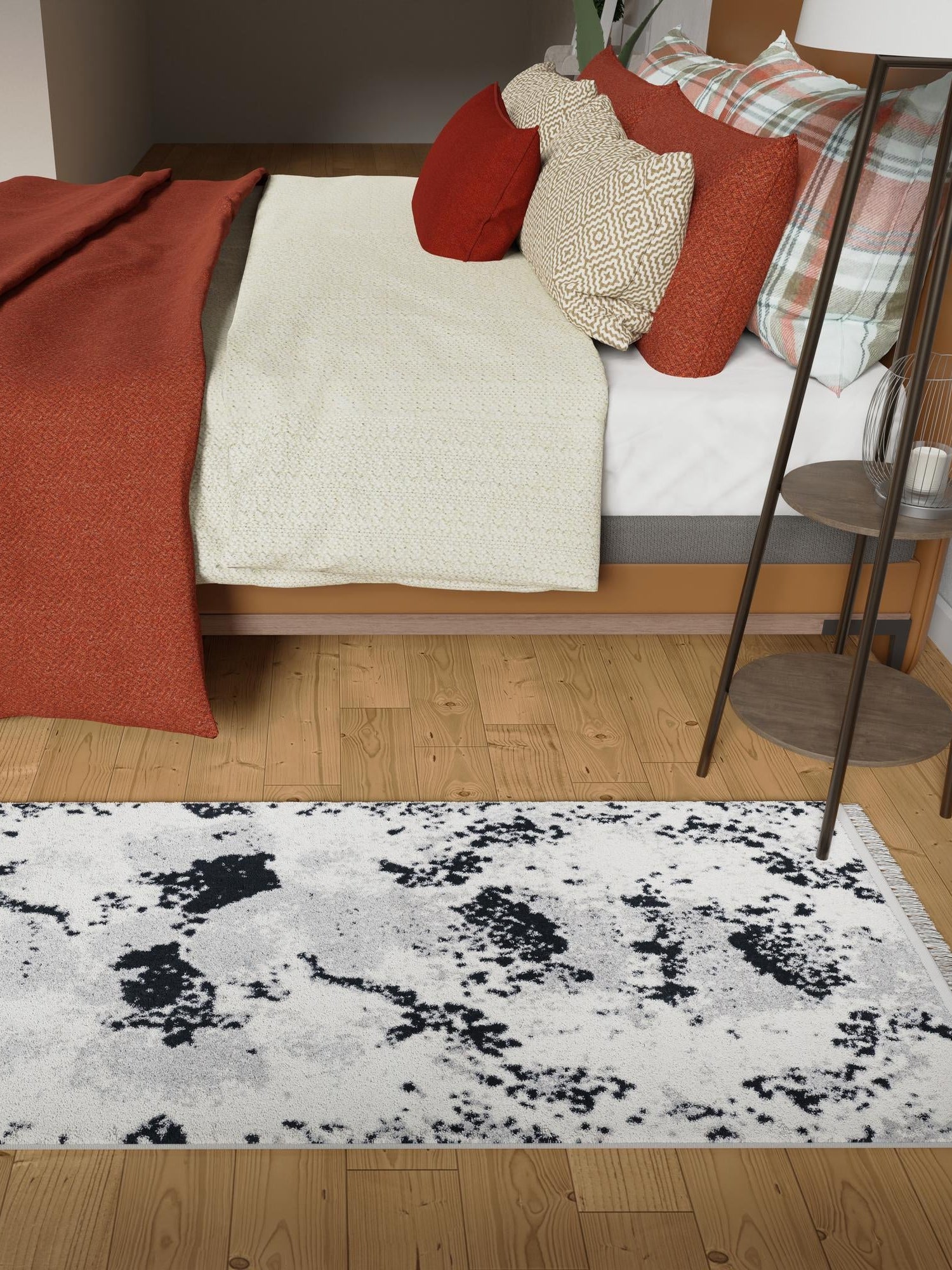 Black and White 2' 7 x 12' Milano Runner Area Rug 100% Polyester with Cotton Backing Modern Contemporary Carpet for Home Decor Interior Design for Sale at Rug Engine