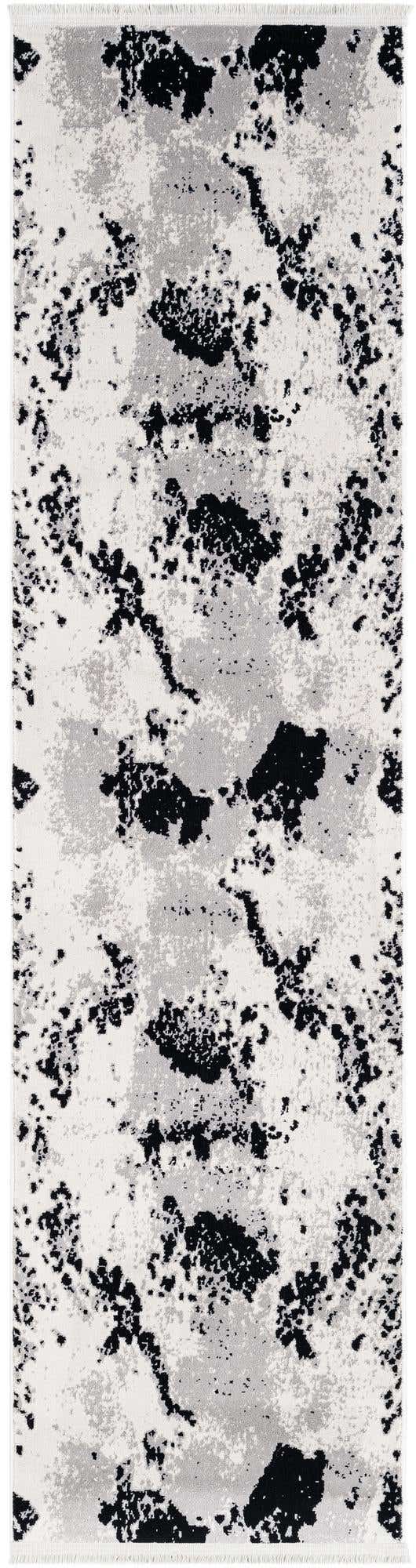 Black and White 2' x 8' Milano Runner Area Rug 100% Polyester with Cotton Backing Modern Contemporary Carpet for Home Decor Interior Design for Sale at Rug Engine