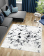 Black and White 7' 10 x 7' 10 Milano Square Area Rug 100% Polyester with Cotton Backing Modern Contemporary Carpet for Home Decor Interior Design for Sale at Rug Engine