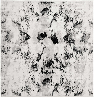 Black and White 7' 10 x 7' 10 Milano Square Area Rug 100% Polyester with Cotton Backing Modern Contemporary Carpet for Home Decor Interior Design for Sale at Rug Engine