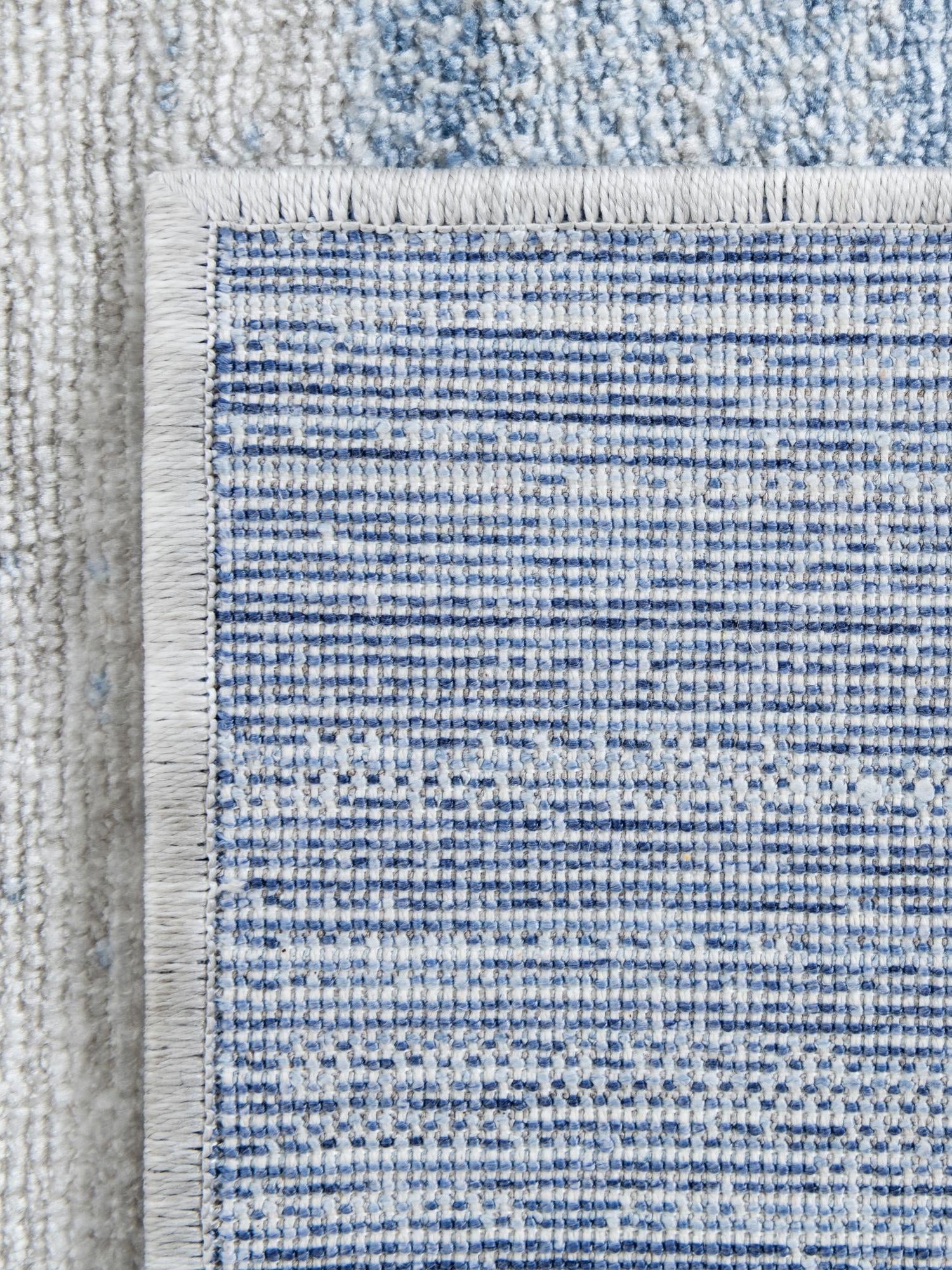 Blue Gray 4' 1 x 6' 1 Gabbeh Rectangle Area Rug 100% Polyester (Space-Dyed Yarn) Stylish Contemporary Carpet for Home Interior Design for Sale at Rug Engine