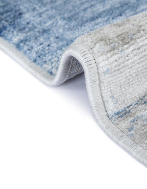Blue Gray 5' 3 x 8' Gabbeh Rectangle Area Rug 100% Polyester (Space-Dyed Yarn) Stylish Contemporary Carpet for Home Interior Design for Sale at Rug Engine