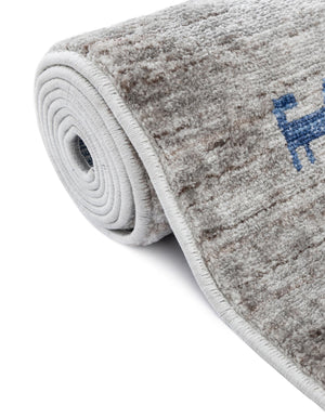 Blue Gray 2' x 8' Gabbeh Runner Area Rug 100% Polyester (Space-Dyed Yarn) Stylish Contemporary Carpet for Home Interior Design for Sale at Rug Engine