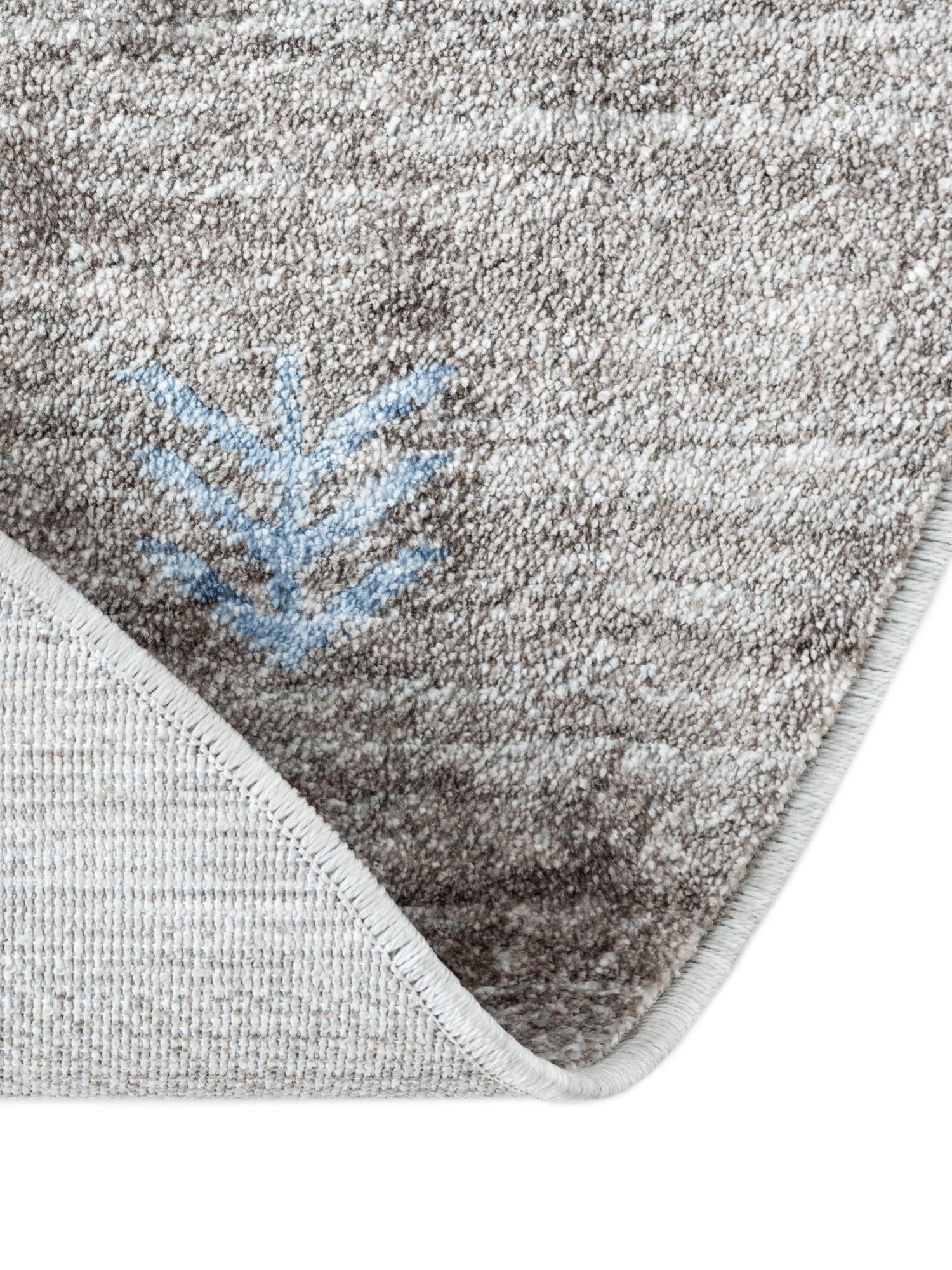 Blue Gray 5' 3 x 5' 3 Gabbeh Round Area Rug 100% Polyester (Space-Dyed Yarn) Stylish Contemporary Carpet for Home Interior Design for Sale at Rug Engine