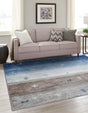 Blue Gray 7' 10 x 7' 10 Gabbeh Square Area Rug 100% Polyester (Space-Dyed Yarn) Stylish Contemporary Carpet for Home Interior Design for Sale at Rug Engine