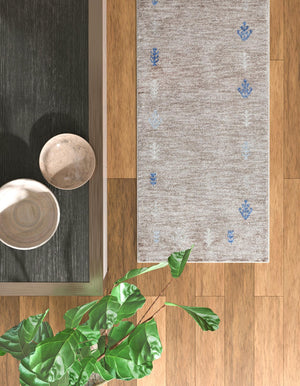Gray Brown 2' x 6' 1 Gabbeh Runner Area Rug 100% Polyester (Space-Dyed Yarn) Stylish Contemporary Carpet for Home Interior Design for Sale at Rug Engine