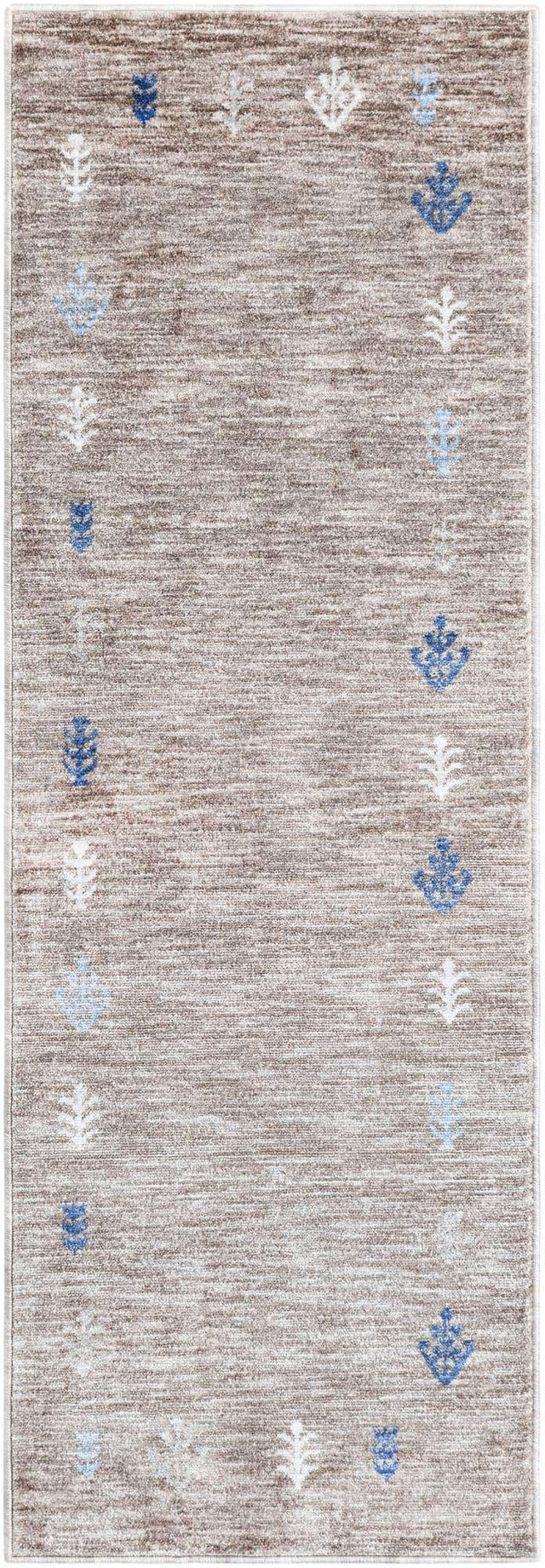 Gray Brown 2' x 6' 1 Gabbeh Runner Area Rug 100% Polyester (Space-Dyed Yarn) Stylish Contemporary Carpet for Home Interior Design for Sale at Rug Engine