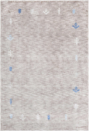Gray Brown 6' 1 x 9' Gabbeh Rectangle Area Rug 100% Polyester (Space-Dyed Yarn) Stylish Contemporary Carpet for Home Interior Design for Sale at Rug Engine