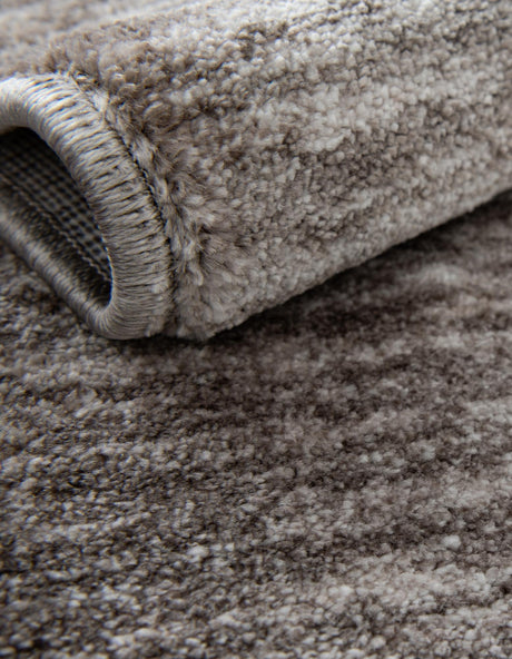 Gray Brown 7' 10 x 7' 10 Gabbeh Round Area Rug 100% Polyester (Space-Dyed Yarn) Stylish Contemporary Carpet for Home Interior Design for Sale at Rug Engine