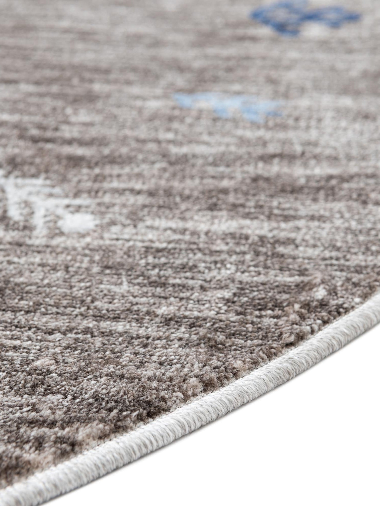 Gray Brown 3' 3 x 3' 3 Gabbeh Round Area Rug 100% Polyester (Space-Dyed Yarn) Stylish Contemporary Carpet for Home Interior Design for Sale at Rug Engine