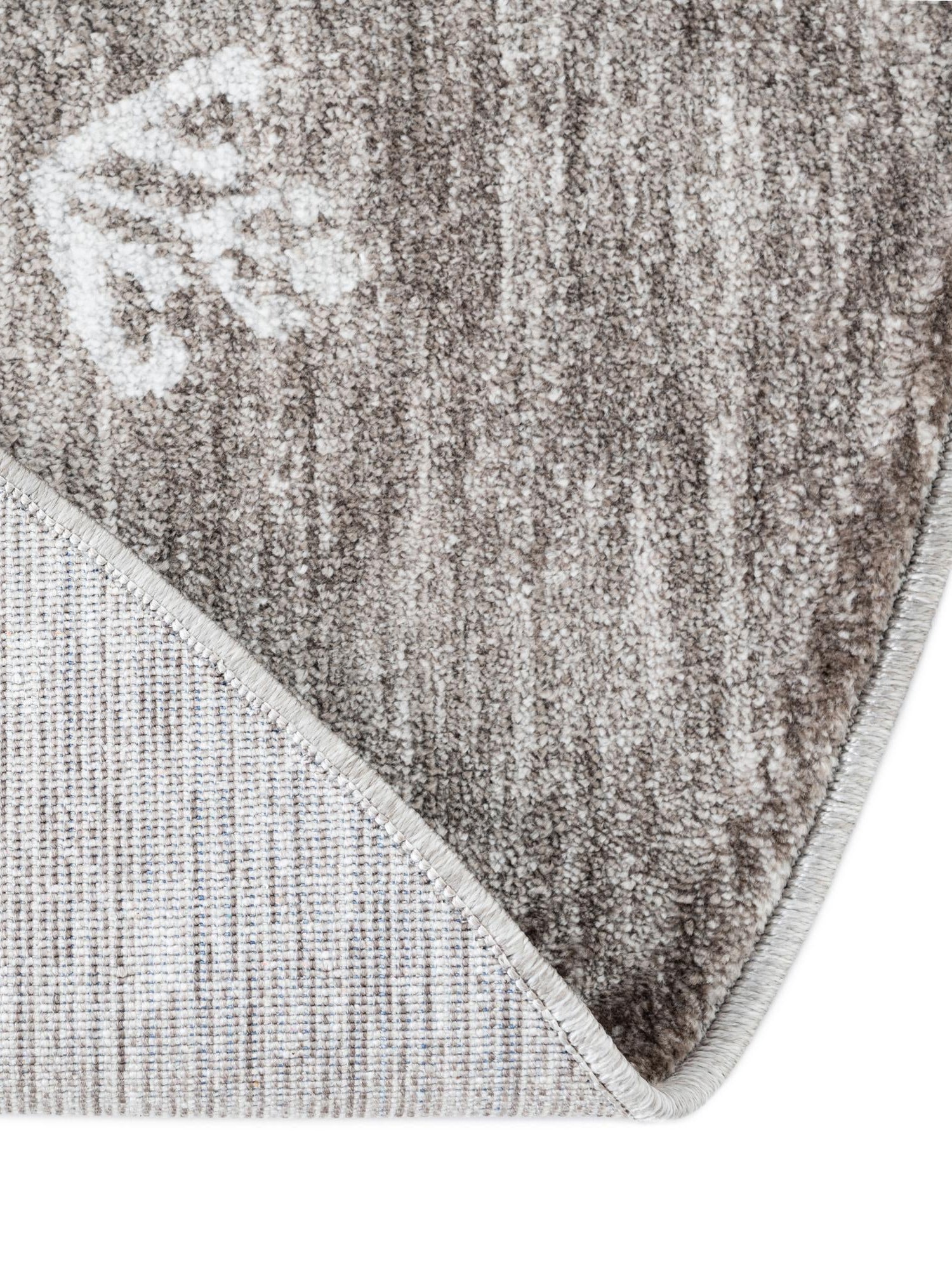 Gray Brown 3' 3 x 3' 3 Gabbeh Round Area Rug 100% Polyester (Space-Dyed Yarn) Stylish Contemporary Carpet for Home Interior Design for Sale at Rug Engine