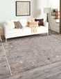 Gray Brown 7' 10 x 7' 10 Gabbeh Square Area Rug 100% Polyester (Space-Dyed Yarn) Stylish Contemporary Carpet for Home Interior Design for Sale at Rug Engine