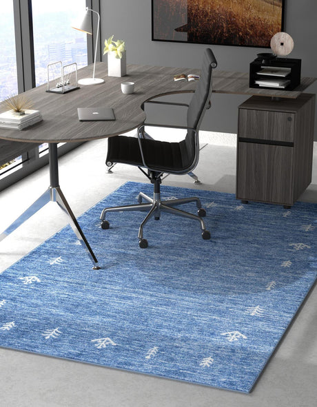 Navy Blue 2' x 3' 1 Gabbeh Rectangle Area Rug 100% Polyester (Space-Dyed Yarn) Stylish Contemporary Carpet for Home Interior Design for Sale at Rug Engine