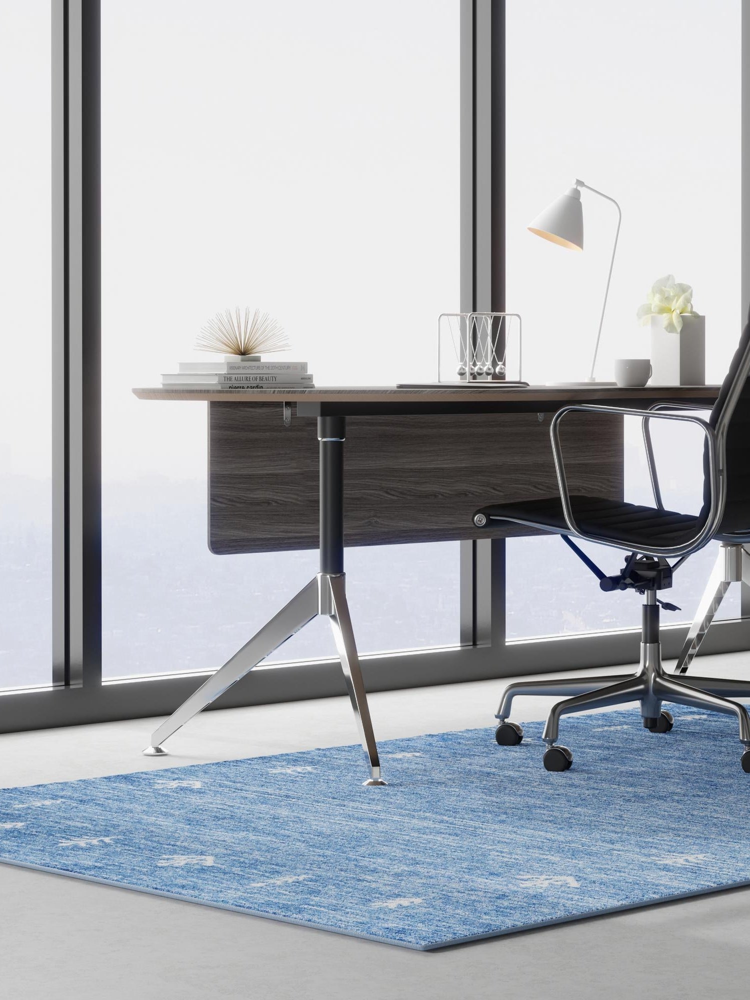 Navy Blue 7' 10 x 10' Gabbeh Rectangle Area Rug 100% Polyester (Space-Dyed Yarn) Stylish Contemporary Carpet for Home Interior Design for Sale at Rug Engine