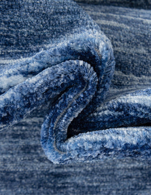 Navy Blue 7' 10 x 10' Gabbeh Rectangle Area Rug 100% Polyester (Space-Dyed Yarn) Stylish Contemporary Carpet for Home Interior Design for Sale at Rug Engine