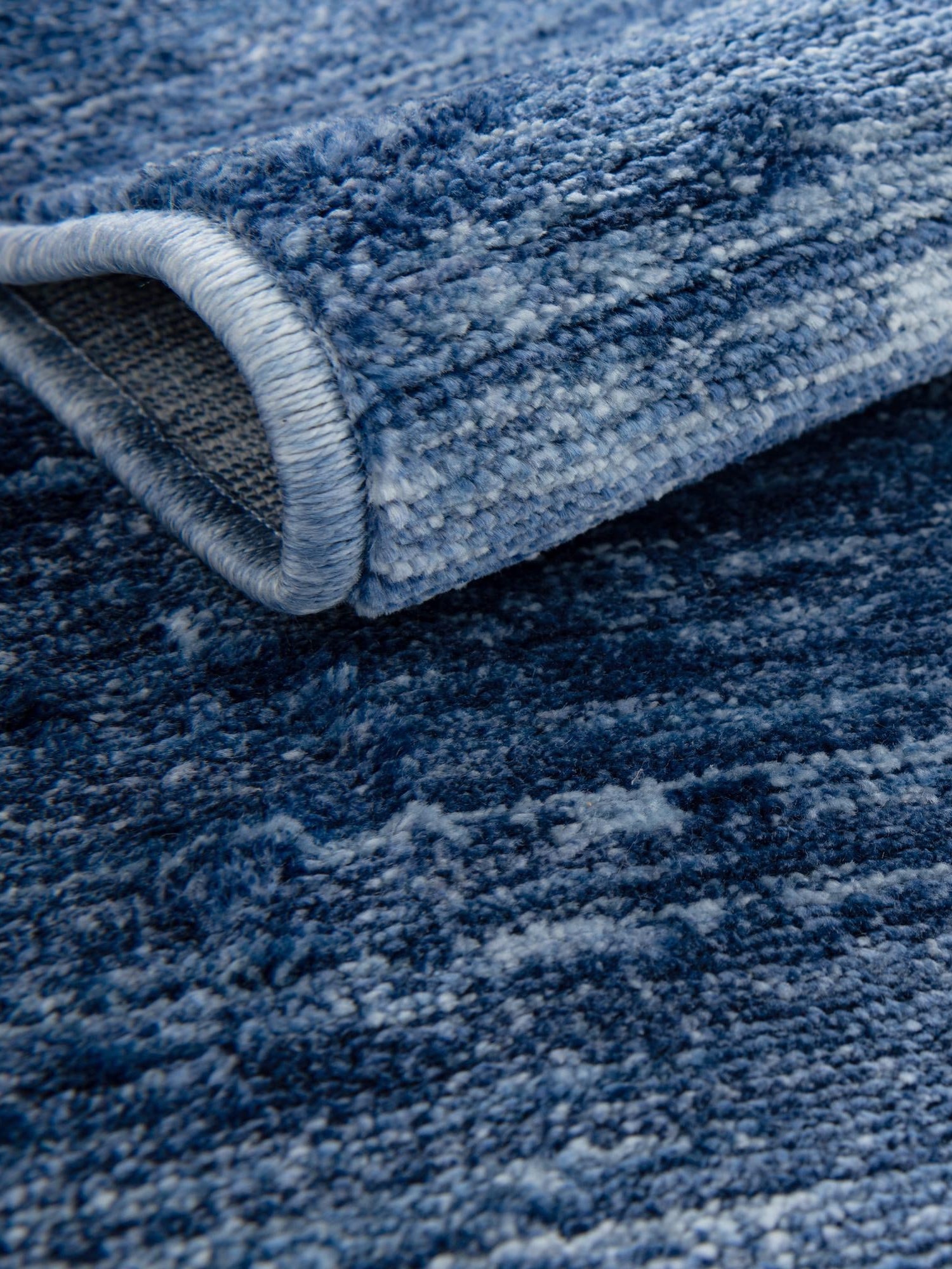 Navy Blue 2' 7 x 12' Gabbeh Runner Area Rug 100% Polyester (Space-Dyed Yarn) Stylish Contemporary Carpet for Home Interior Design for Sale at Rug Engine