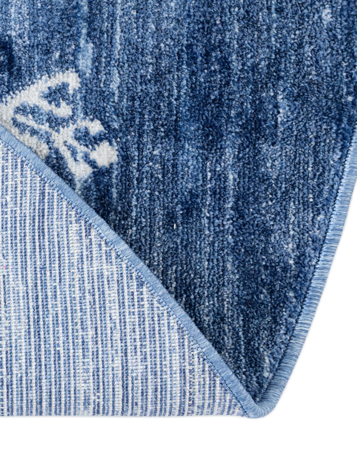 Navy Blue 7' 10 x 7' 10 Gabbeh Round Area Rug 100% Polyester (Space-Dyed Yarn) Stylish Contemporary Carpet for Home Interior Design for Sale at Rug Engine